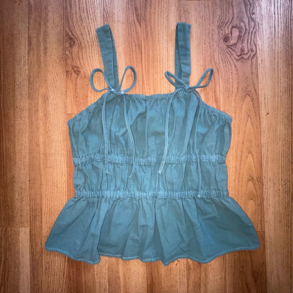 Universal Threads Turquoise Ruffle Tank Top